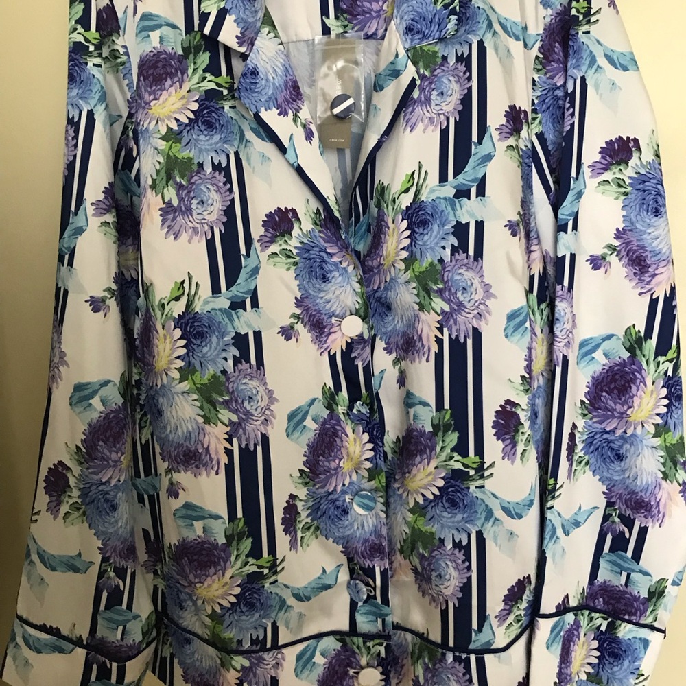 Floral Striped JCrew Blouse